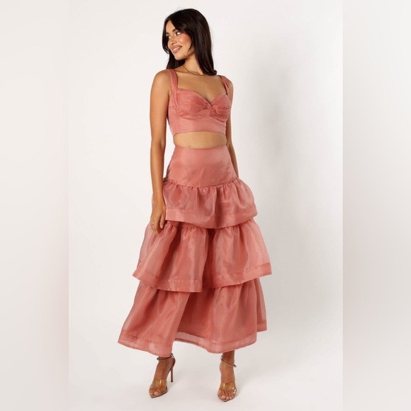 chinese dress ladies Miranda Halter Ruffle Tier Maxi Dress